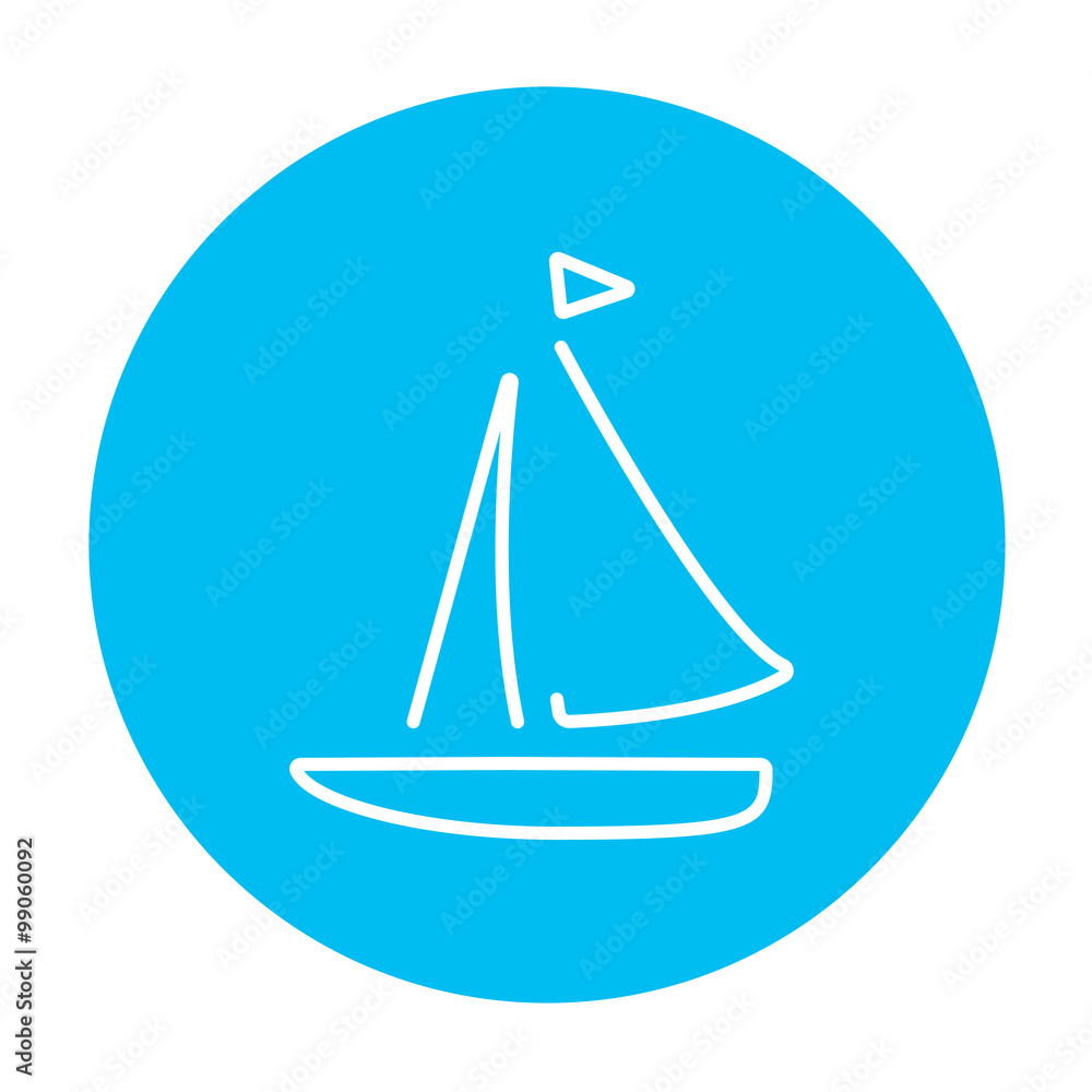 Sailboat line icon. Sailboat line icon.
