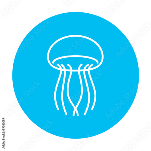 Jellyfish line icon.