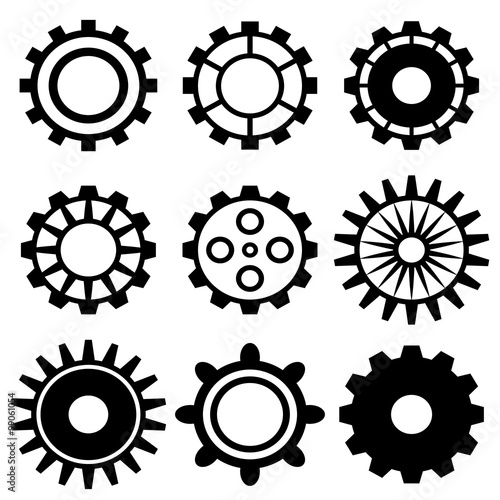 Gears icon vector illustration on white background