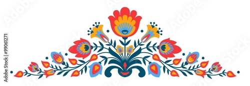 Polish folk papercut style flowers