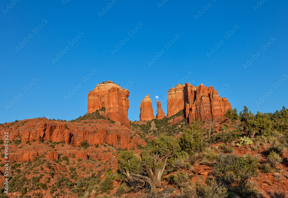 Moonrise at Cathedral rock Sedona Arizona