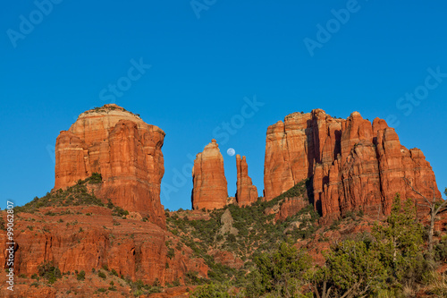 Moonrise at Cathedral rock Sedona Arizona