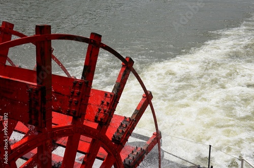 Riverboat, paddle boat wheel on river cruise down the Tennessee River