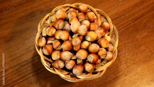 Hazelnut. Collection of nuts isolated on white photo