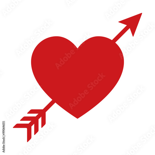 Lovestruck or arrow through heart flat icon for apps and websites