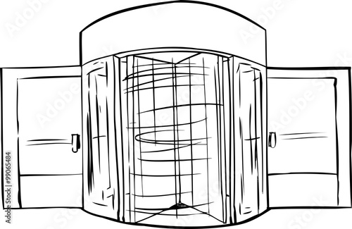 Spinning Revolving Door Outline