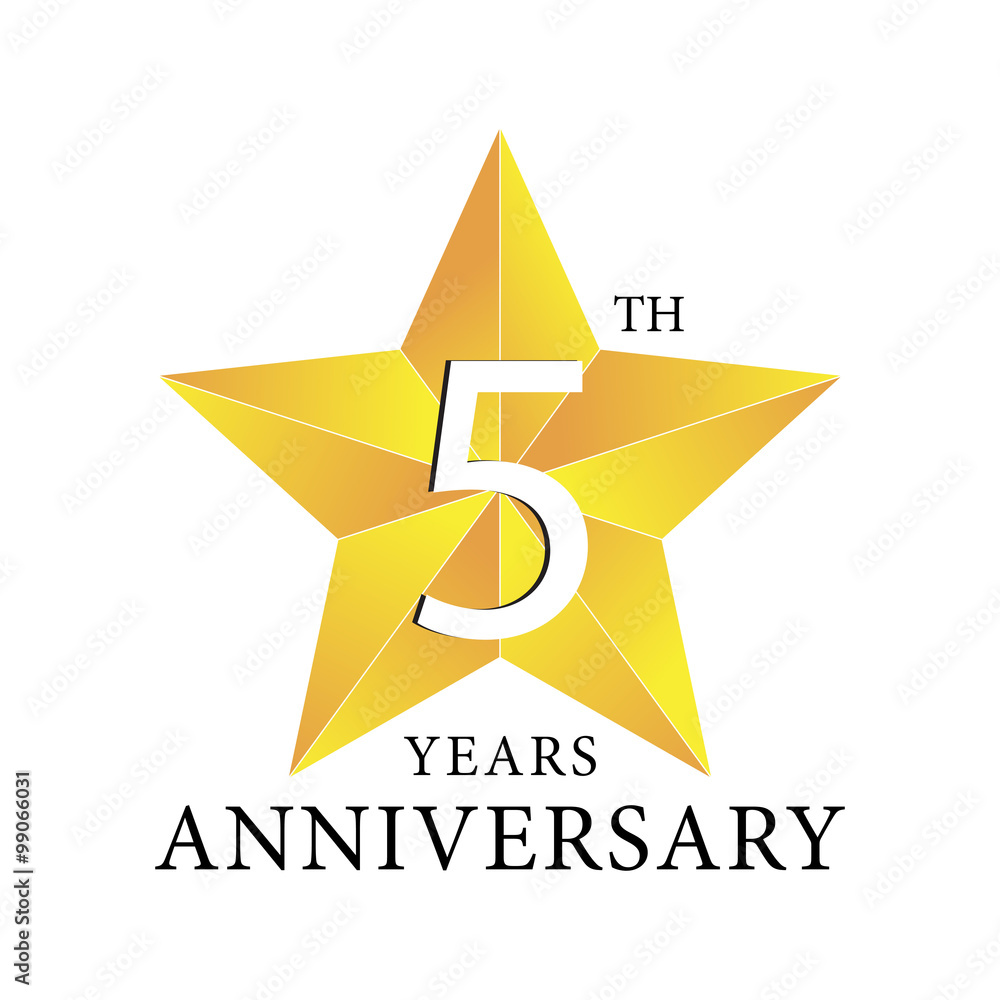 Obraz premium 5th years anniversary star