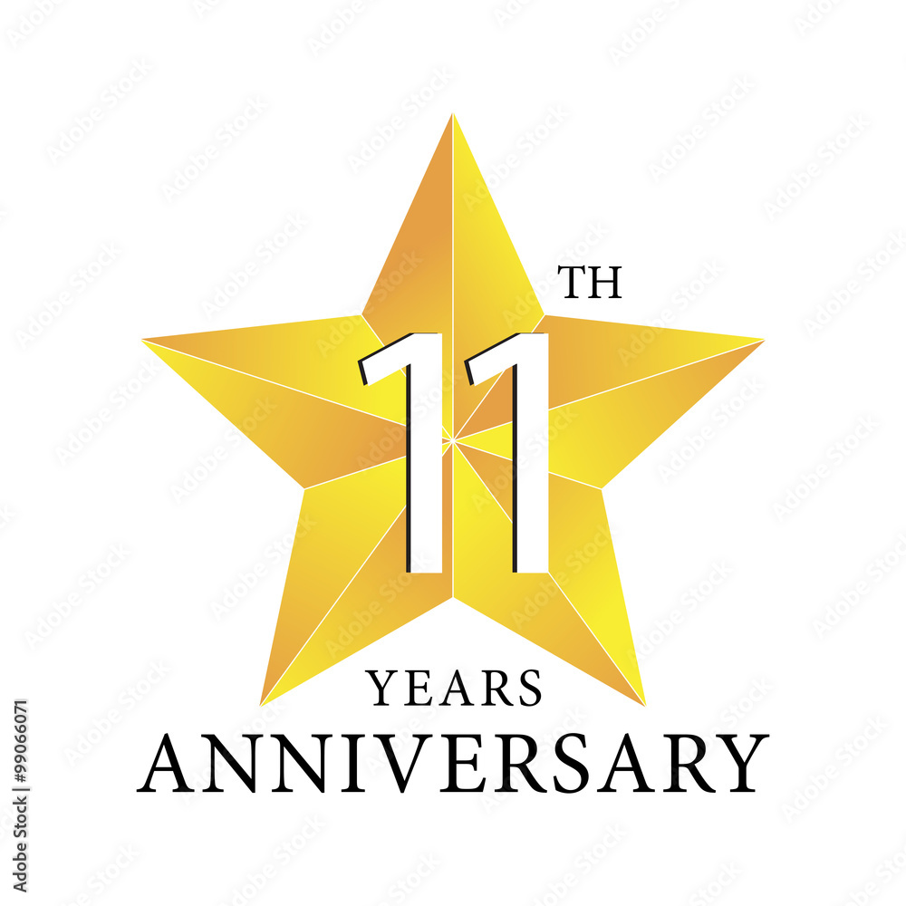 Obraz premium 11th years anniversary star