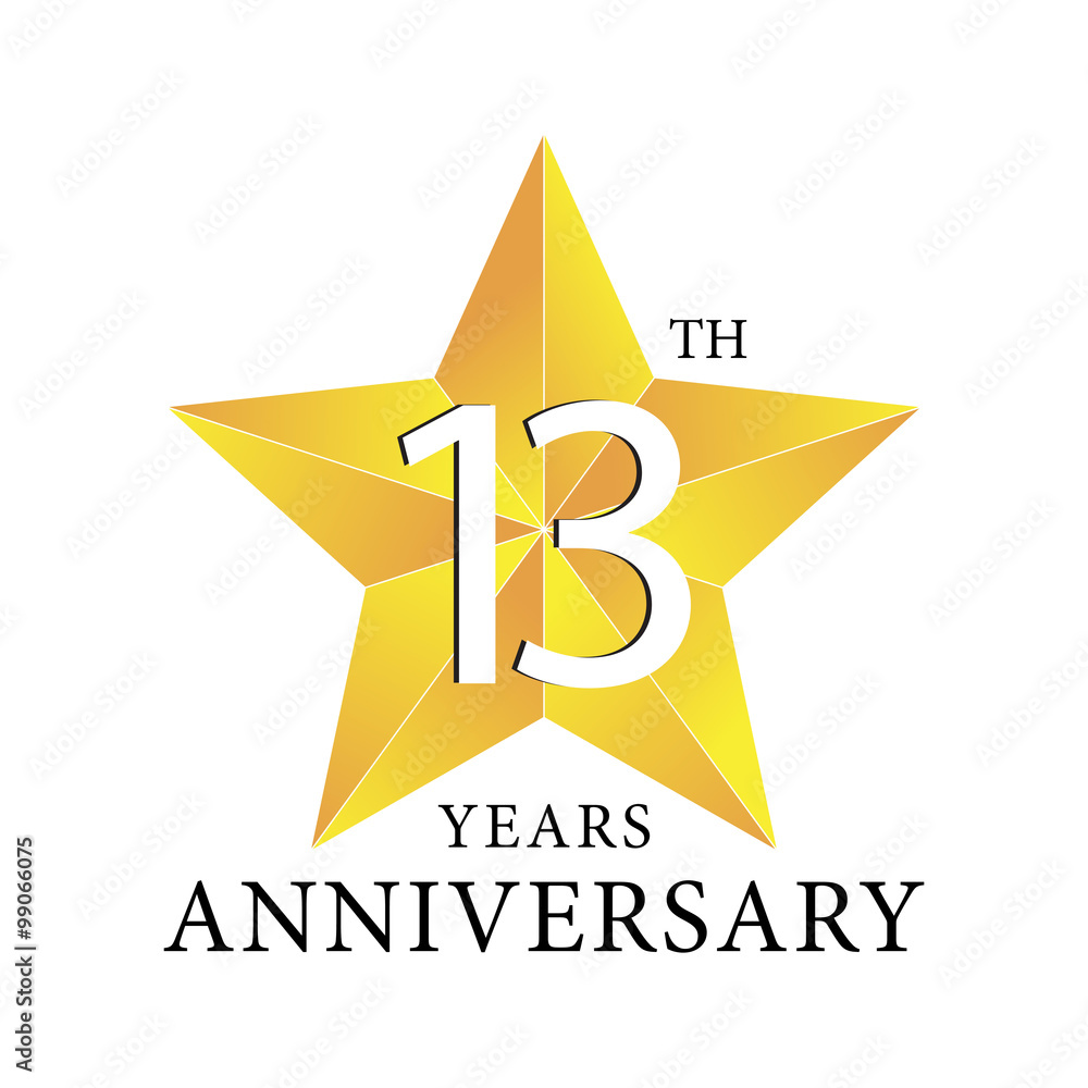 Obraz premium 13th years anniversary star