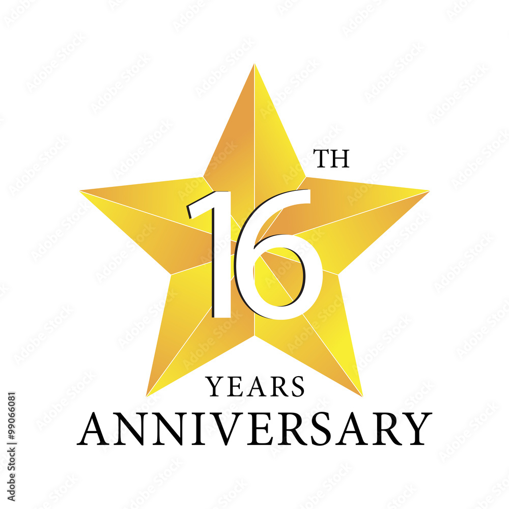 Obraz premium 16th years anniversary star
