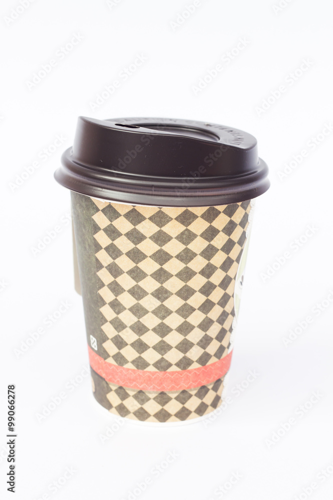 Take-out coffee cup isolated on white background