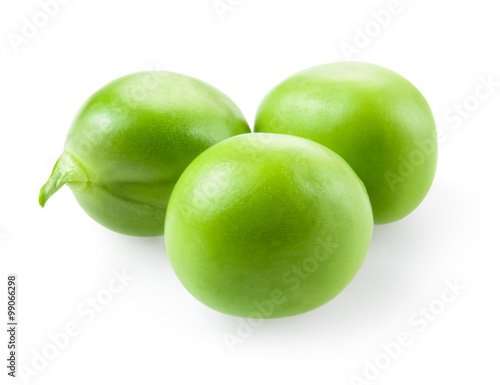 Green peas macro. With clipping path.