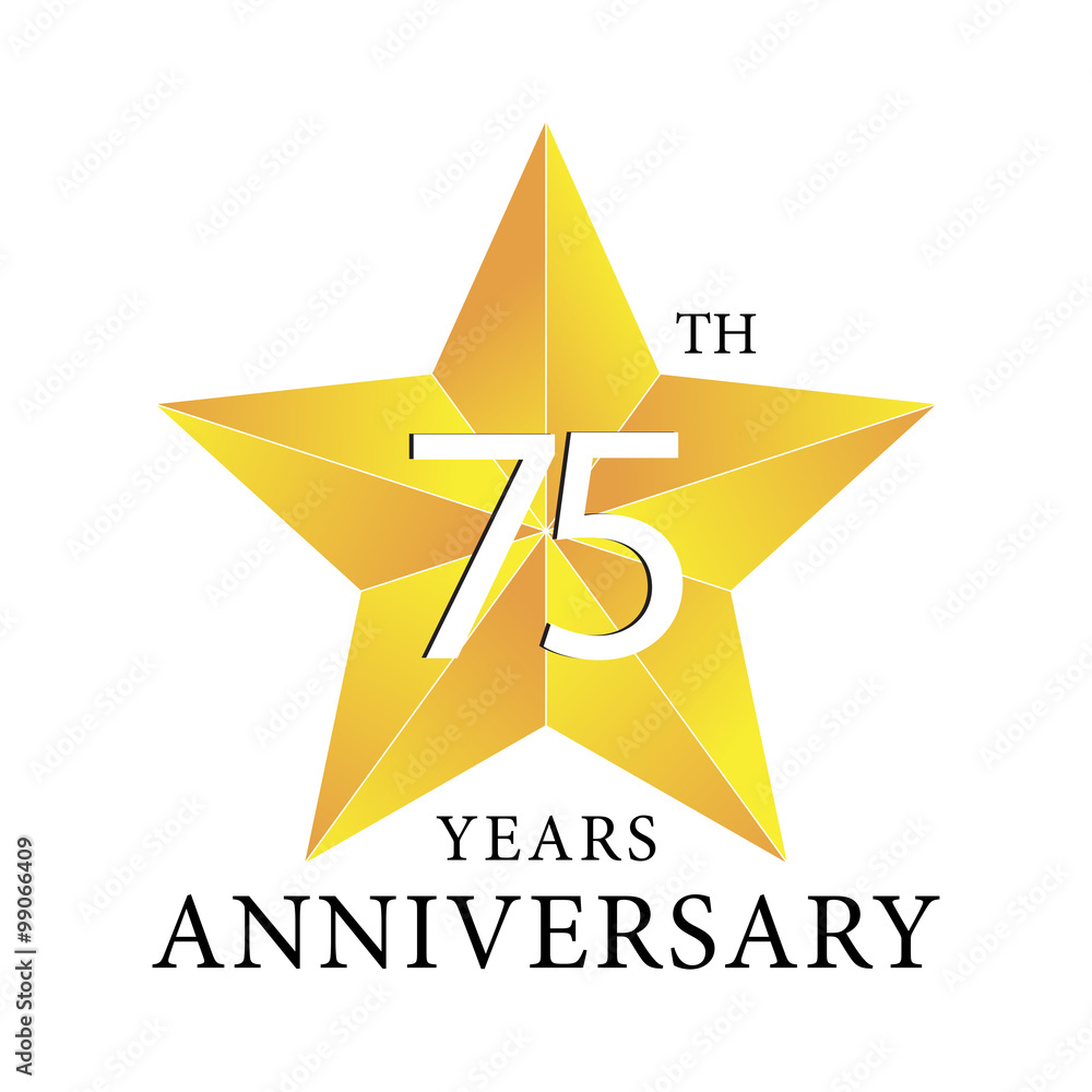 Obraz premium 75th years anniversary star