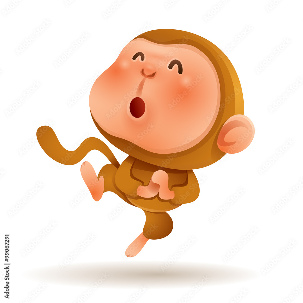 Obraz premium Chinese Zodiac - Monkey. Chinese New Year. Gong xi Gong xi. 