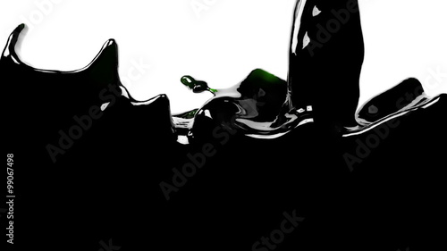 oil fills   screen.  fluid flows down . Pouring  screen. liquid fills screen. 