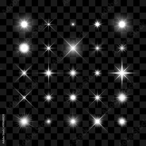 Starburst, stars and sparkles glowing burst