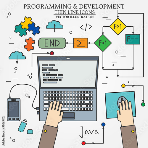 Thin line design of cloud computing technology, wireless communi
