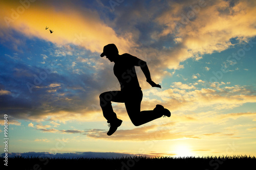 Wallpaper Mural hip hop silhouette at sunset Torontodigital.ca