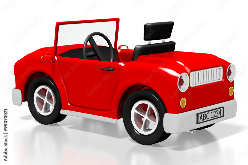 3D red cartoon car