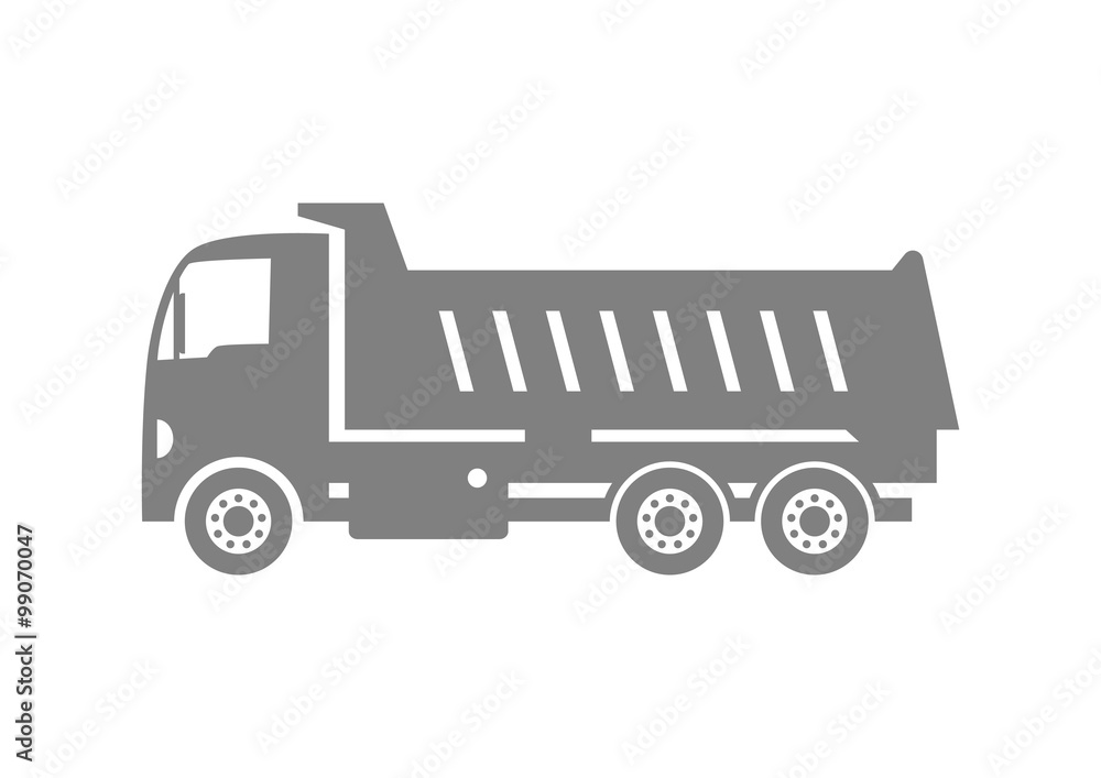 Truck vector icon on white background