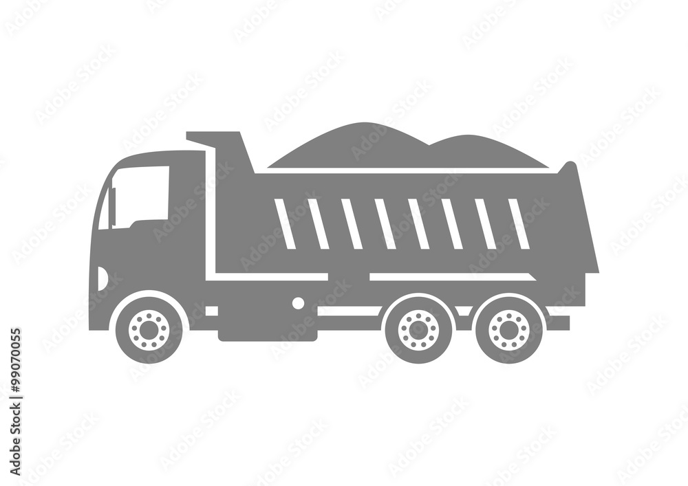 Truck vector icon on white background