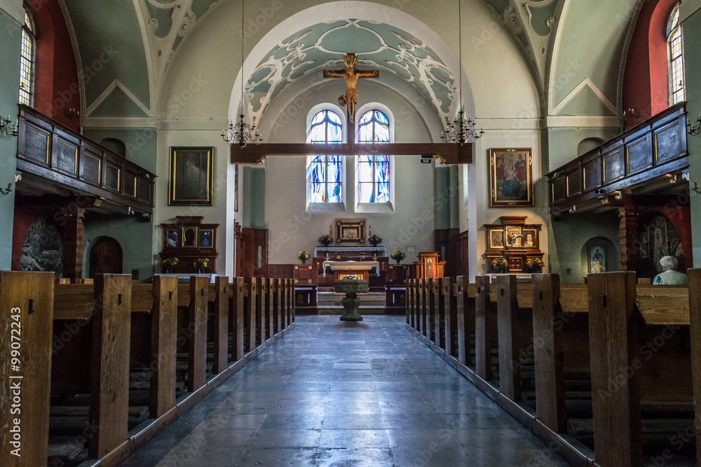 Fototapeta premium Queen Mary's Church in Poznan, Kosciol Maryi Krolowej - Nave