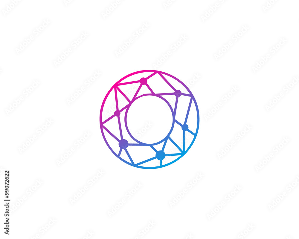 Connect Line Letter O Logo Design Template Element Connect Line Letter O Logo Design Template Element