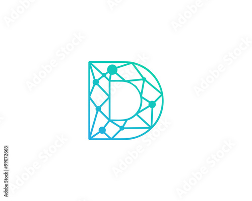 Connect Line Letter D Logo Design Template Element