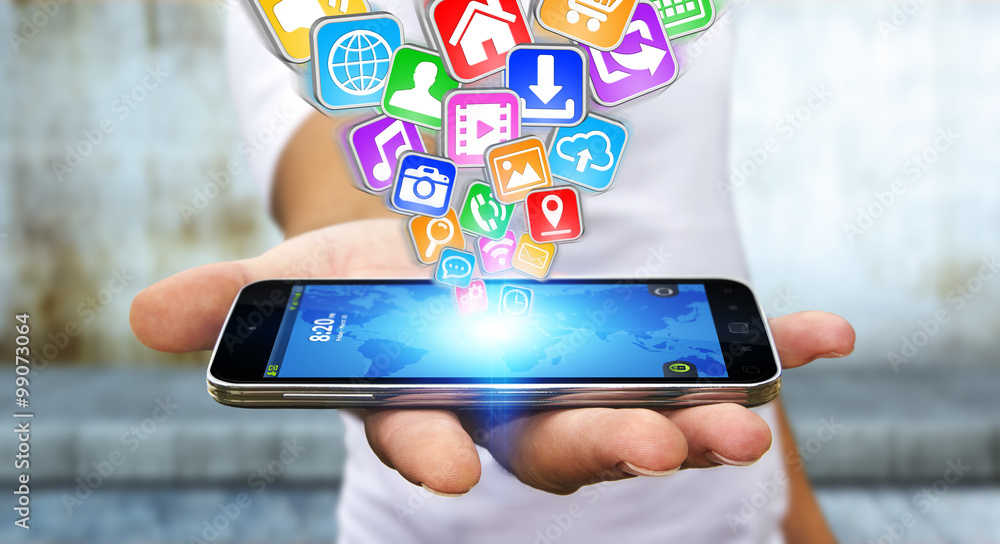 Businessman using modern mobile phone Businessman using modern mobile phone