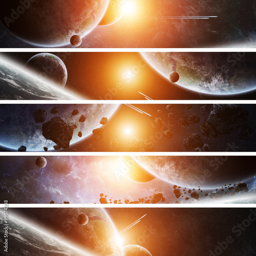 Fototapeta Naklejka Na Ścianę i Meble -  Sunrise over planet Earth in space