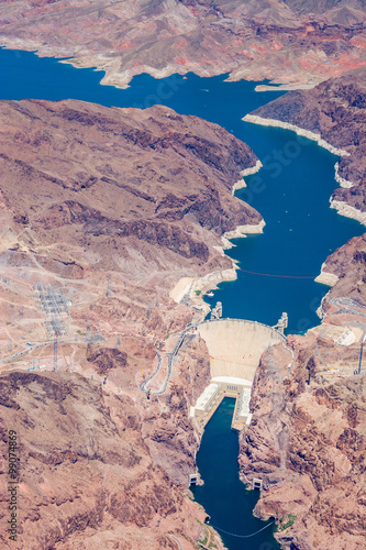 Tableau sur toile Aerial view of the Hoover Dam and the Grand Canyon