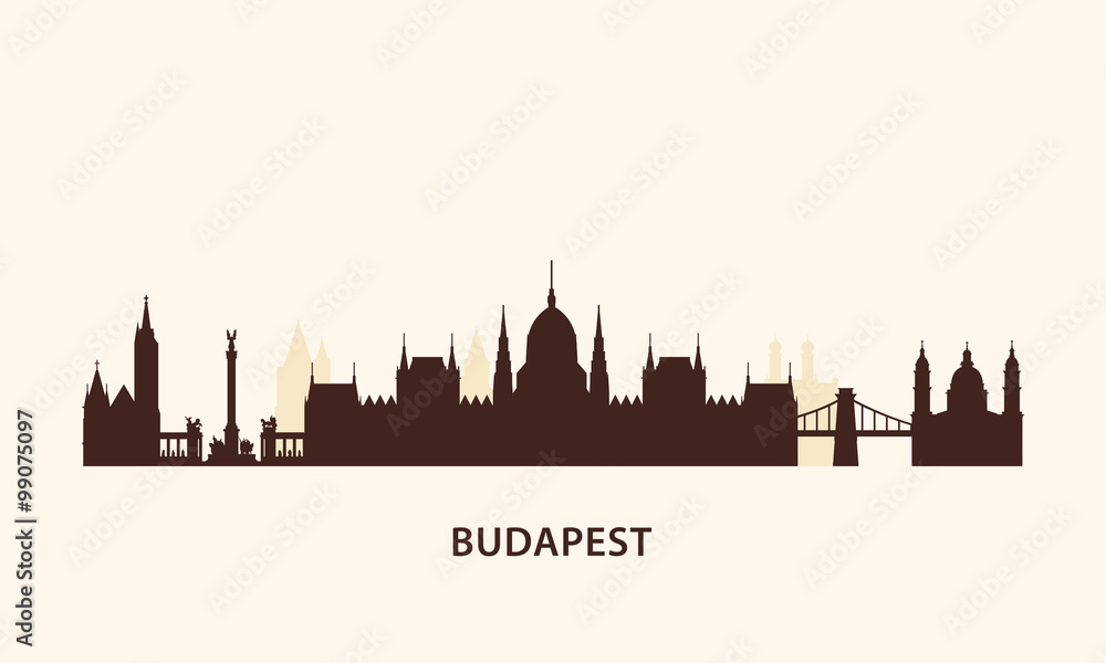 Naklejka premium Budapest skyline silhouette