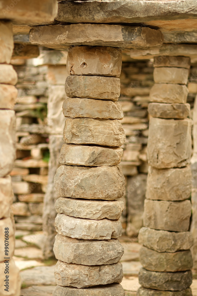 Ancient detached uncut stone columns Ancient detached uncut stone columns