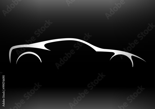 Concept supercar vehicle silhouette. Vector illustration.