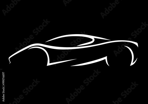 Concept supercar vehicle silhouette. Vector illustration.