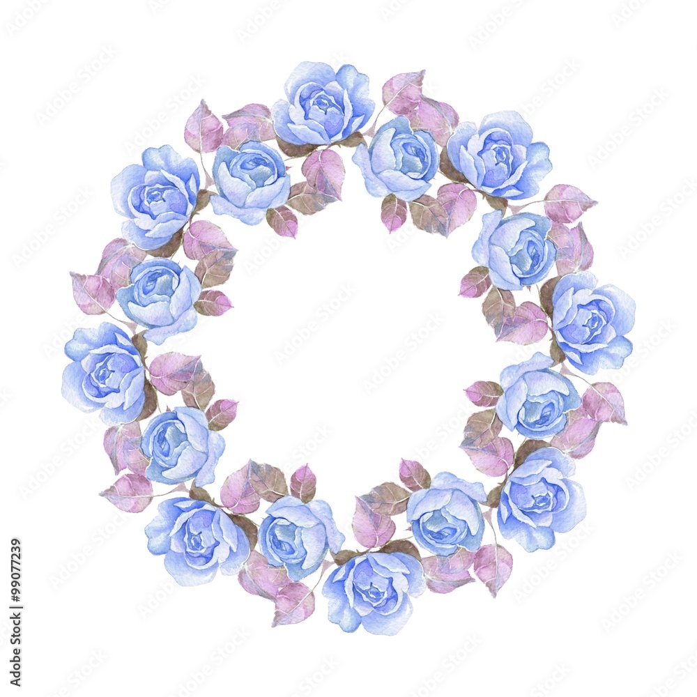 Fototapeta premium Beautiful floral frame. Watercolor illustration 5