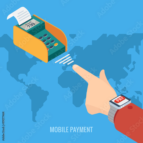 Smart Watch payment concept. 