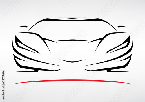 Concept Sportscar Vehicle Silhouette. Vector illustration.