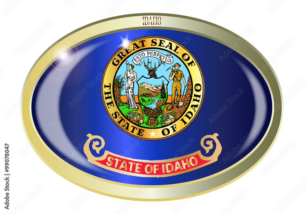 Idaho State Flag Oval Button