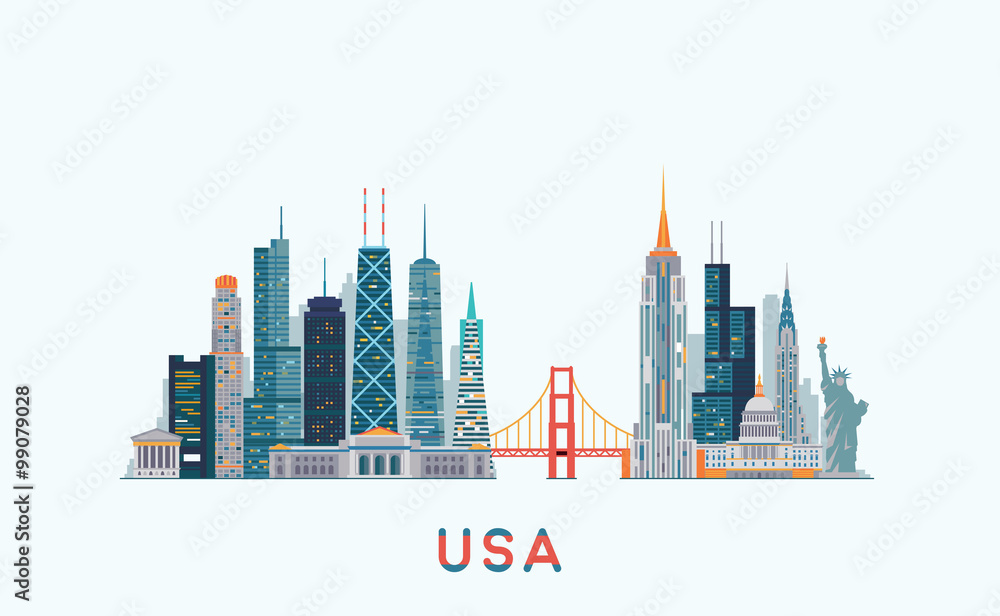USA skyline. Vector illustration