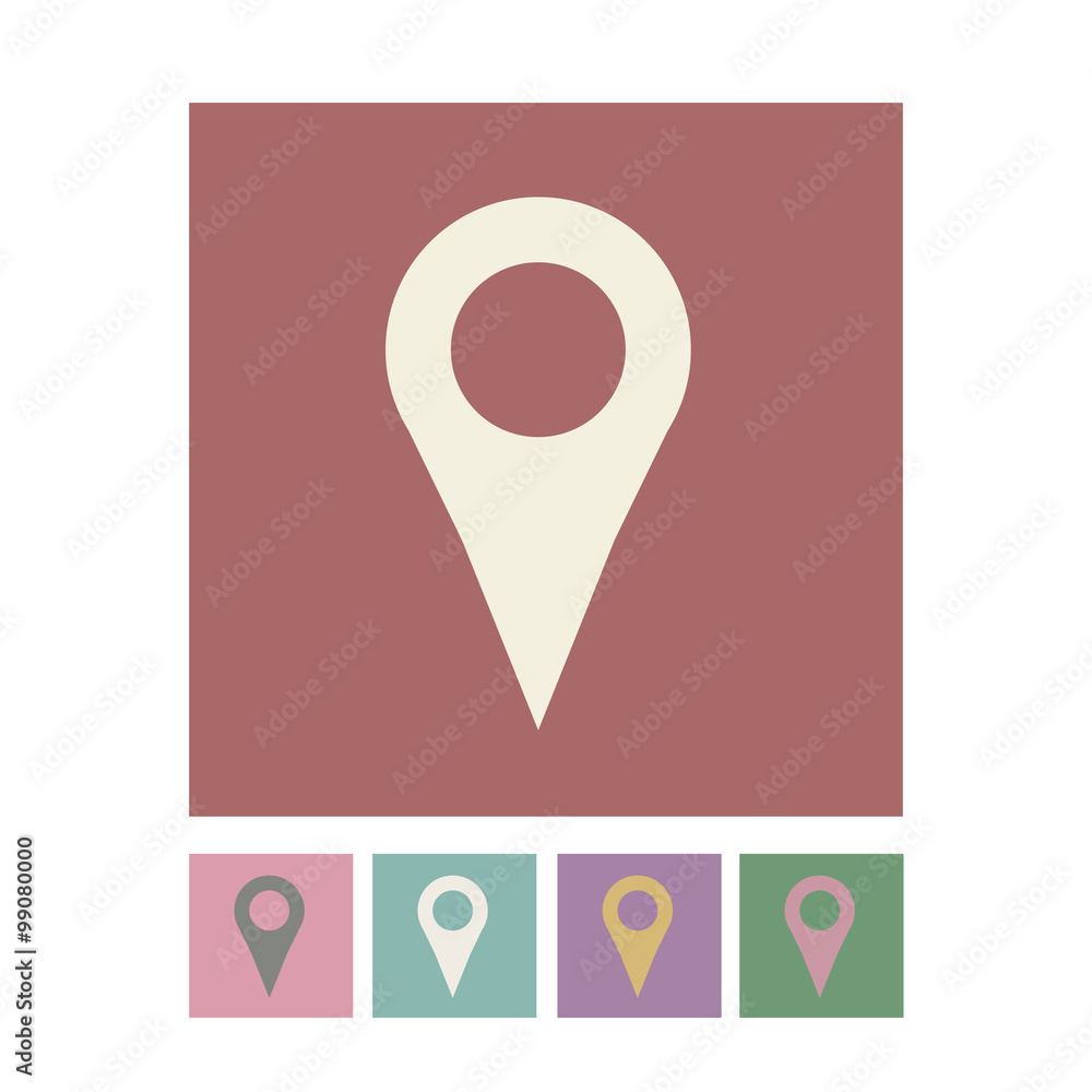 Retro Navigation Pin Illustration Retro Navigation Pin Illustration