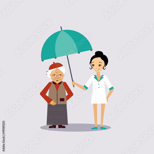 Senior Medical Insurance Vector Illustartion
