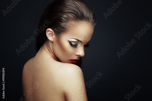 Fotografie Portrait of beautiful woman with nice makeup