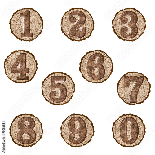 Numbers on wood 