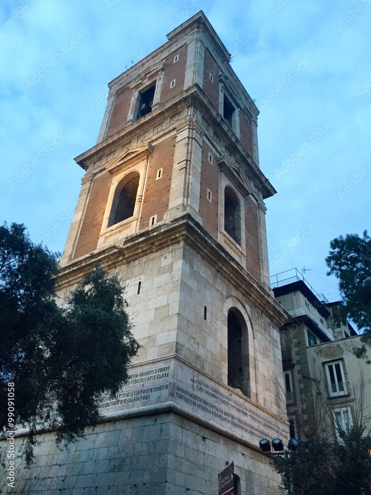 Napoli, il campanile del complesso di Santa Chiara - Spaccanapoli
