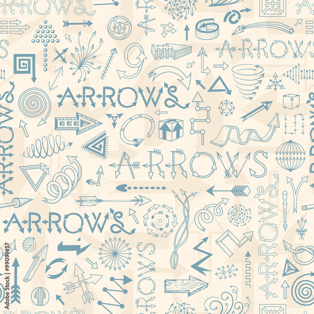 Obraz premium Seamless pattern with doodle arrows