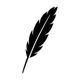 Feather quill pen flat icon for apps and websites