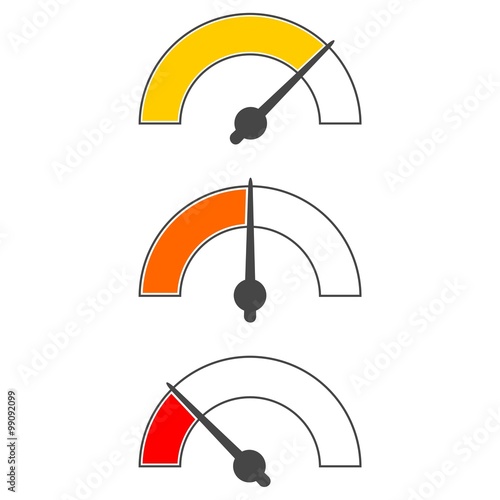 Gauge, meter templates. Pressure gauge, level concepts