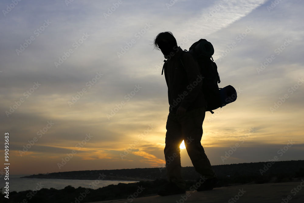 Fototapeta premium İt is a mans world with sunset