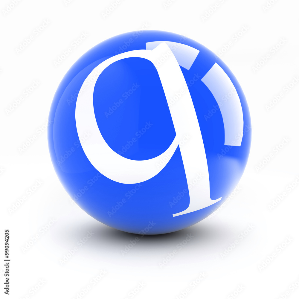 Letter q on a bright blue balls isolated on white. Letter q on a bright blue balls isolated on white.